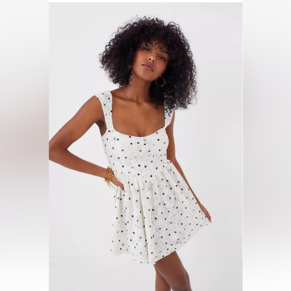 For Love And Lemons- Donna Mini Dress Polka Dot Size medium
